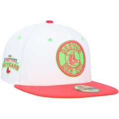 Boston Red Sox Fenway Park 100th Anniversary Strawberry Lolli 59FIFTY Fitted Hat - White/Coral | New Era