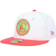 Boston Red Sox Fenway Park 100th Anniversary Strawberry Lolli 59FIFTY Fitted Hat - White/Coral | New Era