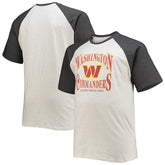 Washington Commanders Big & Tall Wordmark Raglan T-Shirt - Oatmeal/Heathered Charcoal for sale