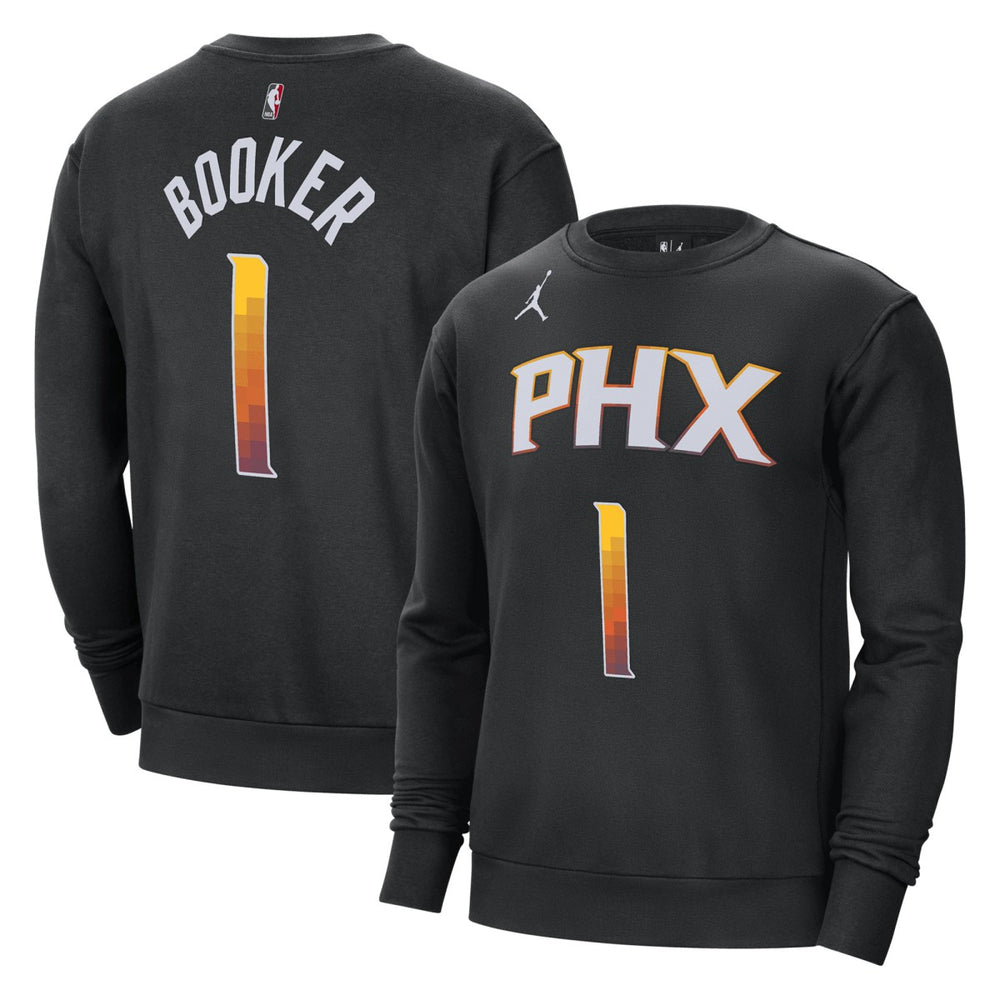 Devin Booker Phoenix Suns Jordan Brand Statement Name & Number Pullover Sweatshirt - Black discount