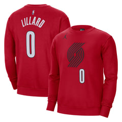 Damian Lillard Portland Trail Blazers Jordan Brand Statement Name & Number Pullover Sweatshirt - Red discount