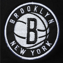 Brooklyn Nets Big & Tall Contrast Stitch Knit Shorts - Black/White on sale