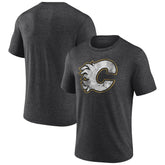 Calgary Flames Wraparound Tri-Blend T-Shirt Charcoal