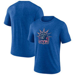 New York Rangers Wraparound Tri-Blend T-Shirt Blue