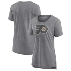Philadelphia Flyers Women's Slow Whistle Tri-Blend T-Shirt Gray