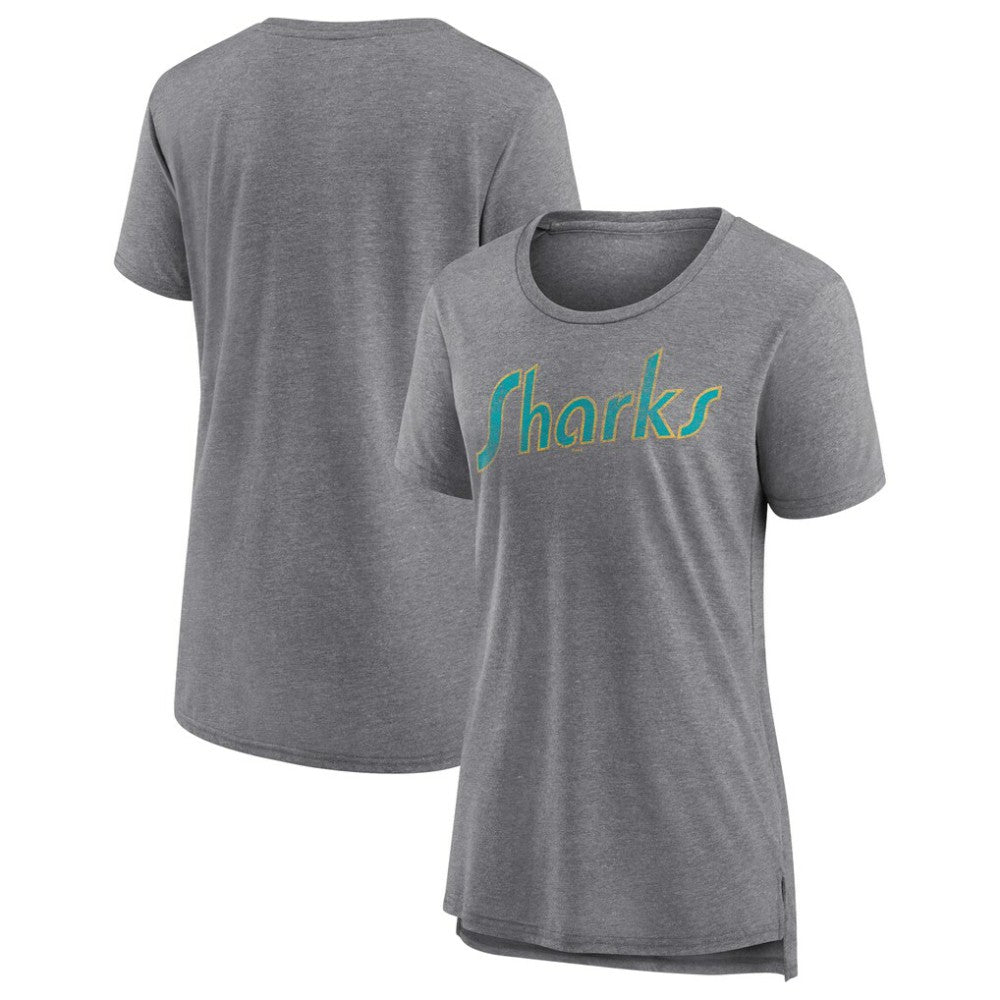 San Jose Sharks Women's Slow Whistle Tri-Blend T-Shirt Gray
