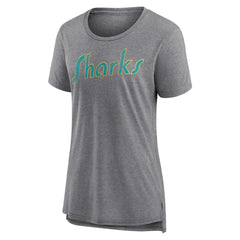 San Jose Sharks Women's Slow Whistle Tri-Blend T-Shirt Gray