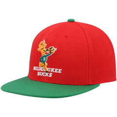 Milwaukee Bucks Hardwood Classics Snapback Hat - Red/Green | Mitchell & Ness outlet