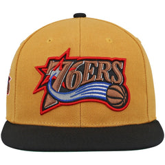 Philadelphia 76ers Hardwood Classics Snapback Hat - Gold/Black | Mitchell & Ness for sale