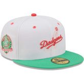 Los Angeles Dodgers 50th Anniversary in Los Angeles Watermelon Lolli 59FIFTY Fitted Hat - White/Green | New Era