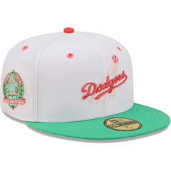 Los Angeles Dodgers 50th Anniversary in Los Angeles Watermelon Lolli 59FIFTY Fitted Hat - White/Green | New Era