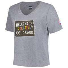 Colorado Rockies Women's City Connect Plus Size V-Neck T-Shirt - Gray | New Era