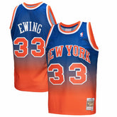 Patrick Ewing New York Knicks 1991/92 Hardwood Classics Fadeaway Swingman Player Jersey - Orange/Royal | Mitchell & Ness shop