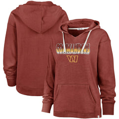 Washington Commanders '47 Women's Color Rise Kennedy Pullover V-Neck Hoodie - Heathered Burgundy on sale
