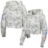 Philadelphia 76ers Lusso Women's Maia Tri-Blend Cropped Quarter-Zip Top - Gray/White outlet