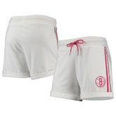 Brooklyn Nets Lusso Women's Melody Cuffed Tri-Blend Shorts - White/Pink sale