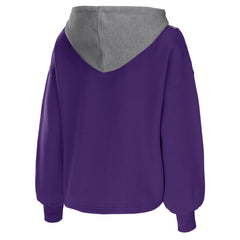 Los Angeles Lakers WEAR by Erin Andrews Women's Pieced Quarter-Zip Hoodie Jacket - Purple outlet