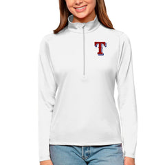 Texas Rangers Antigua Women's Tribute Quarter-Zip Pullover Top - White