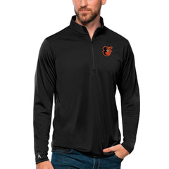 Baltimore Orioles Antigua Tribute Quarter-Zip Pullover Top - Black