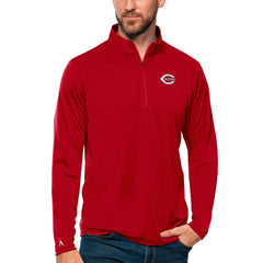 Cincinnati Reds Antigua Tribute Quarter-Zip Pullover Top - Red