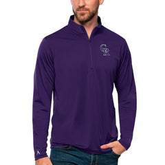 Colorado Rockies Antigua Tribute Quarter-Zip Pullover Top - Purple