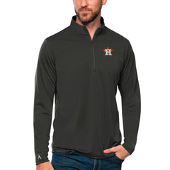 Houston Astros Antigua Tribute Quarter-Zip Pullover Top - Charcoal