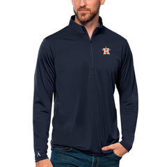 Houston Astros Antigua Tribute Quarter-Zip Pullover Top - Navy