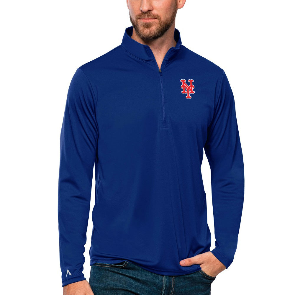 New York Mets Antigua Tribute Quarter-Zip Pullover Top - Royal