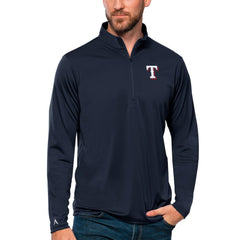Texas Rangers Antigua Tribute Quarter-Zip Pullover Top - Navy