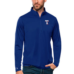 Texas Rangers Antigua Tribute Quarter-Zip Pullover Top - Royal
