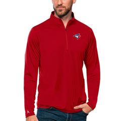 Toronto Blue Jays Antigua Tribute Quarter-Zip Pullover Top - Red