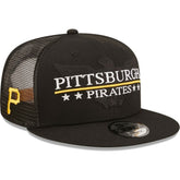 Pittsburgh Pirates Patriot Trucker 9FIFTY Snapback Hat - Black | New Era