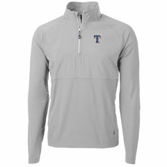 Texas Rangers Cutter & Buck Adapt Eco Knit Hybrid Recycled Quarter-Zip Pullover Jacket - Gray