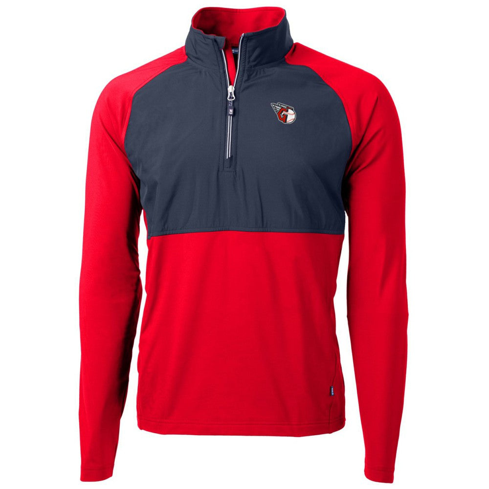 Cleveland Guardians Cutter & Buck Adapt Eco Knit Hybrid Recycled Quarter-Zip Pullover Jacket - Red/Navy