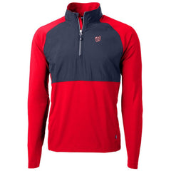 Washington Nationals Cutter & Buck Adapt Eco Knit Hybrid Recycled Quarter-Zip Pullover Jacket - Red/Navy