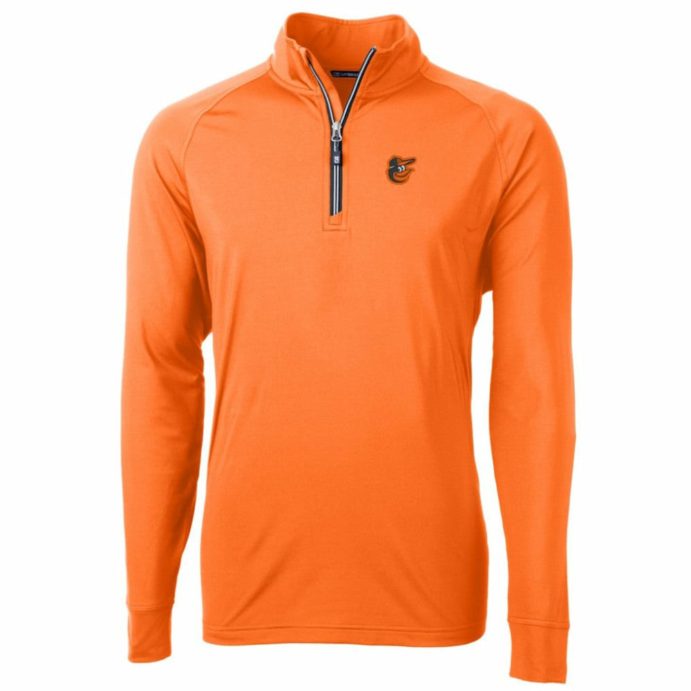 Baltimore Orioles Cutter & Buck Adapt Eco Knit Stretch Recycled Quarter-Zip Pullover Jacket - Orange