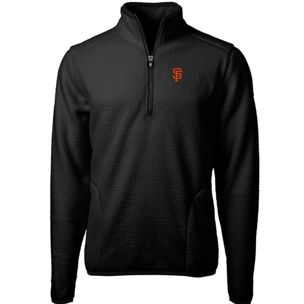 San Francisco Giants Cutter & Buck Cascade Eco Sherpa Fleece Quarter-Zip Pullover Jacket - Black