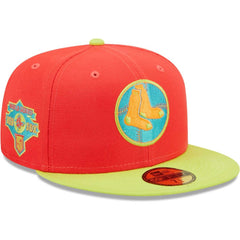 Boston Red Sox Lava Highlighter Combo 59FIFTY Fitted Hat - Red/Neon Green | New Era