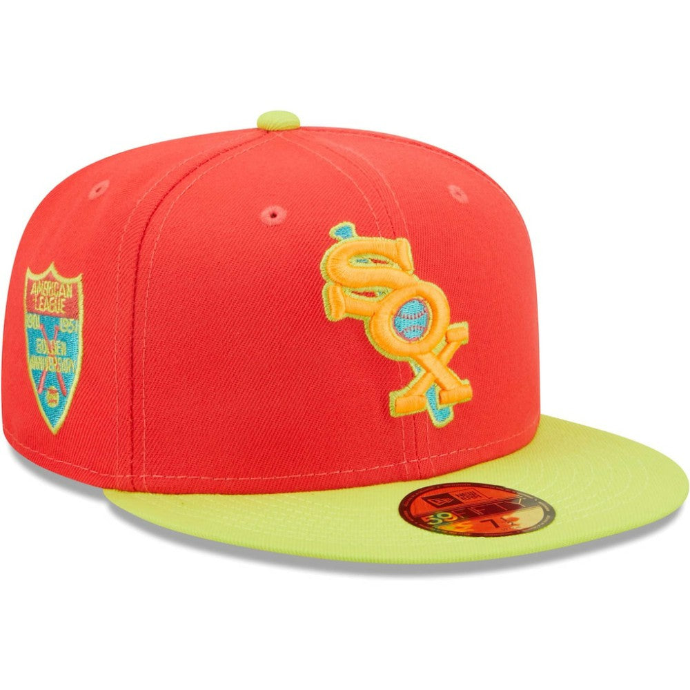 Chicago White Sox Lava Highlighter Combo 59FIFTY Fitted Hat - Red/Neon Green | New Era