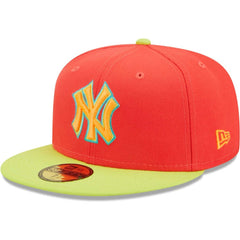 New York Yankees Lava Highlighter Combo 59FIFTY Fitted Hat - Red/Neon Green | New Era