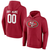 San Francisco 49ers Team Authentic Personalized Name & Number Pullover Hoodie - Scarlet discount