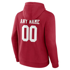San Francisco 49ers Team Authentic Personalized Name & Number Pullover Hoodie - Scarlet discount