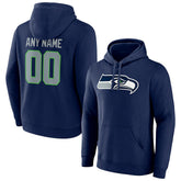 Seattle Seahawks Team Authentic Personalized Name & Number Pullover Hoodie - College Navy discount
