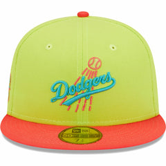 Los Angeles Dodgers Cyber Highlighter 59FIFTY Fitted Hat - Green/Red | New Era