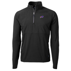 Buffalo Bills Cutter & Buck Adapt Eco Knit Hybrid Recycled Quarter-Zip Raglan Jacket - Black for sale