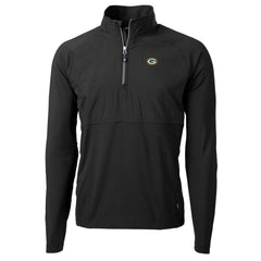 Green Bay Packers Cutter & Buck Adapt Eco Knit Hybrid Recycled Quarter-Zip Raglan Jacket - Black for sale