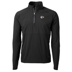 Kansas City Chiefs Cutter & Buck Adapt Eco Knit Hybrid Recycled Quarter-Zip Raglan Jacket - Black for sale