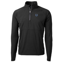 Indianapolis Colts Cutter & Buck Adapt Eco Knit Hybrid Recycled Quarter-Zip Raglan Jacket - Black cheap