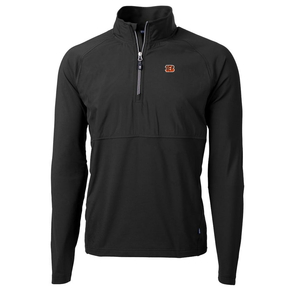 Cincinnati Bengals Cutter & Buck Adapt Eco Knit Hybrid Recycled Quarter-Zip Raglan Jacket - Black cheap