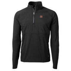 Cincinnati Bengals Cutter & Buck Adapt Eco Knit Hybrid Recycled Quarter-Zip Raglan Jacket - Black cheap
